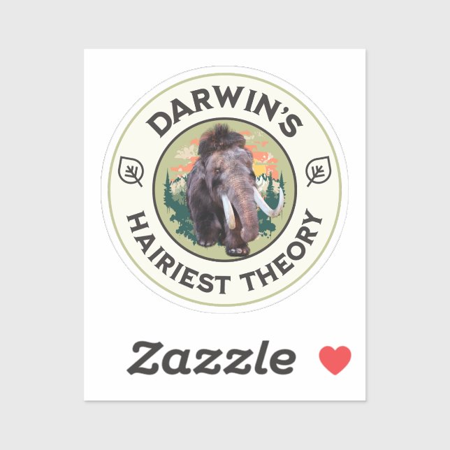 Darwins hellste Theorie Wooly Mammoth Aufkleber (Blatt)
