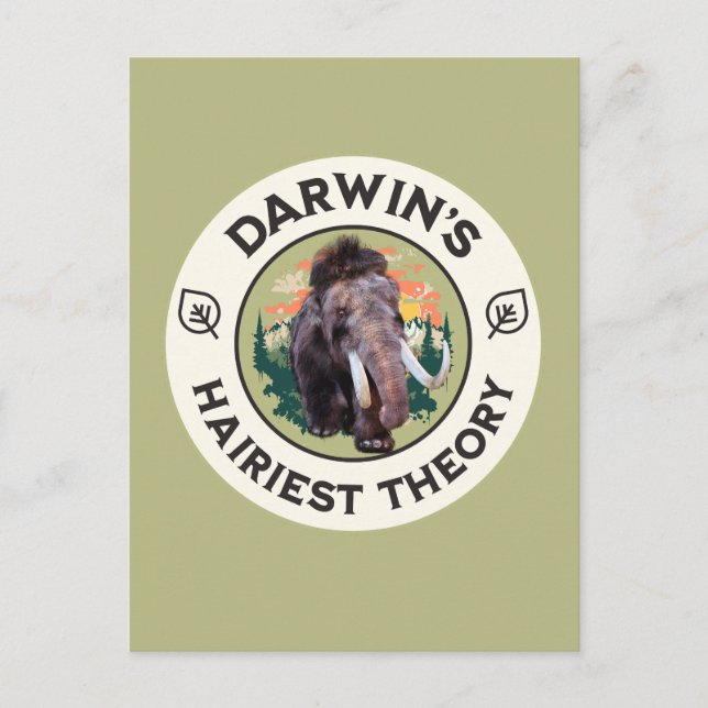 Darwins hellste Theorie Wooly Mammoth Postkarte (Vorderseite)