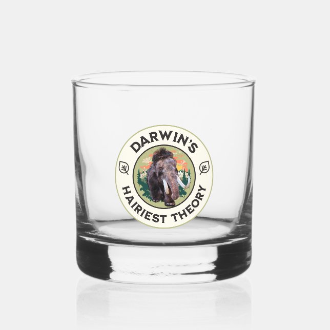 Darwins hellste Theorie Wooly Mammoth Whiskyglas (Vorderseite)