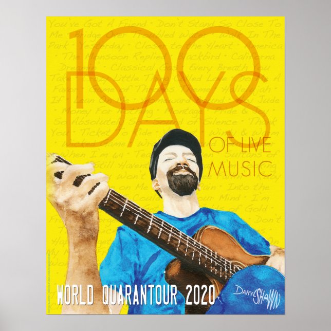 Daryl Shawn Quarantour 100 Days of Music Poster (Vorne)