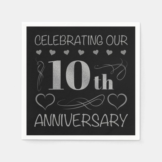 Das 10-jährige Jubiläum Serviette (Vorderseite)