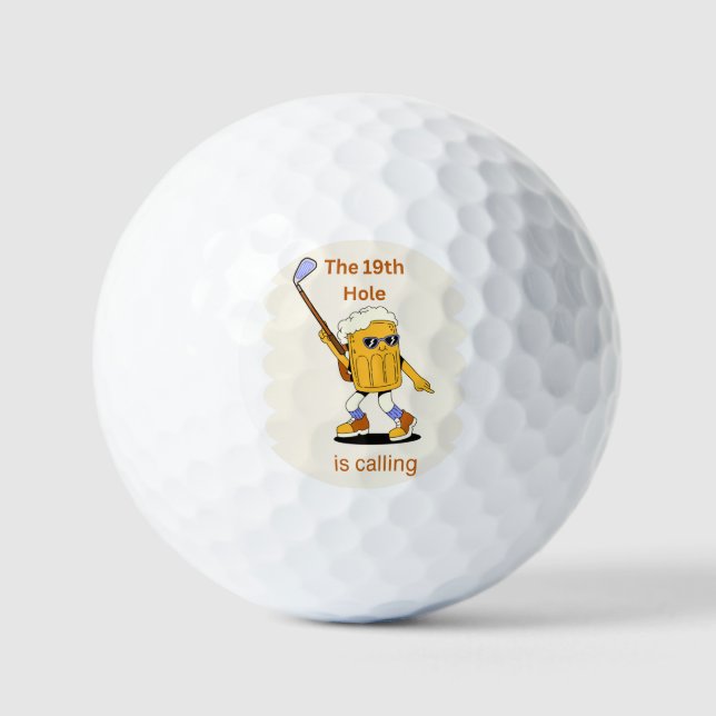 Das 19. Loch nennt Golfplätze Golfball (Vorderseite)