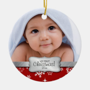 Das 1. Weihnachten des Babys.  Addieren Sie Ihr Keramikornament