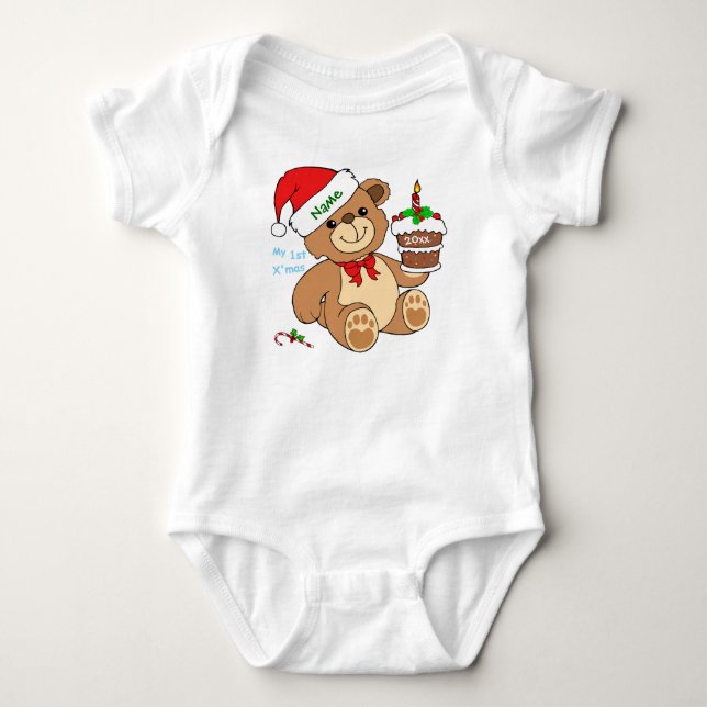 Das 1. Weihnachten des Babys Baby Strampler (Vorderseite)