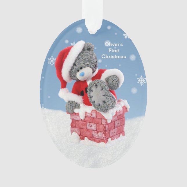 Das 1. Weihnachten des Babys, Sankt-Teddybär Ornament (Vorderseite)