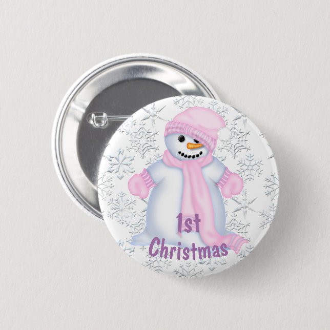 Das 1. Weihnachten des niedlichen Snowman-Babys Button (Vorne & Hinten)