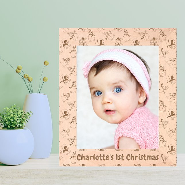 Das 1. Weihnachtsfest des Babys-Fotos | Niedlich S Geätzte Rahmen (Living Room)