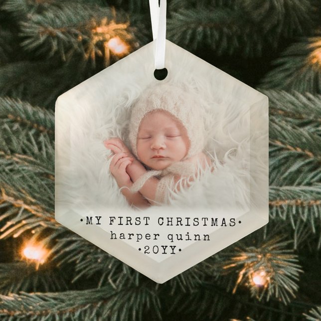 Das 1. Weihnachtsfest des Babys - Modernes Minimal Ornament Aus Glas (Von Creator hochgeladen)