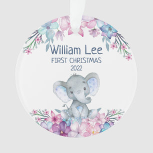 Das 1. Weihnachtsjubiläum von Watercolor Elephant  Ornament