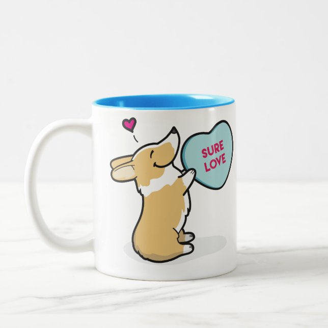 Das 2015-Pembroke des Valentines Corgi-Rote Zweifarbige Tasse (Links)