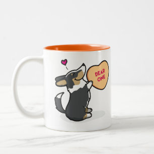 Das 2015-Pembroke des Valentines Corgi-Schwarze Zweifarbige Tasse