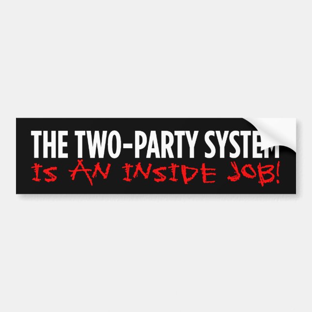 Das 2 Party-System ist ein innerer Autoaufkleber (Vorne)