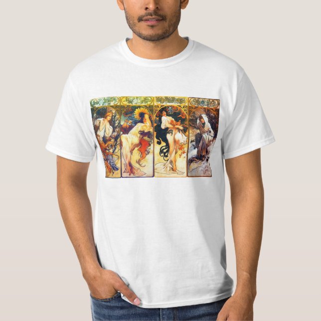 Das 2. Set der Jahreszeiten durch Mucha T - Shirt (Vorderseite)