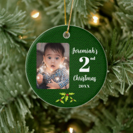 Das 2. Weihnachtsgrün-Imitat des Babys Keramik Ornament