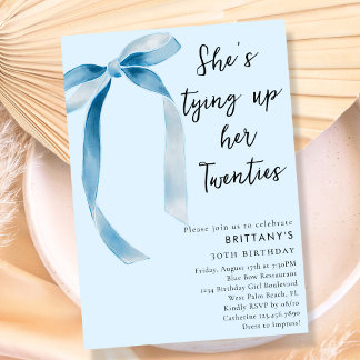 Das 30. Geburtstags-Party meines 20. Chic Blue Bow Einladung