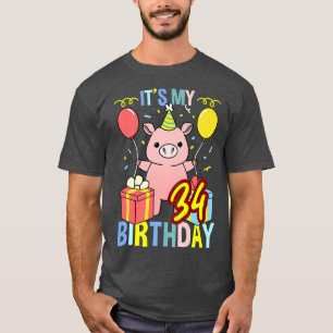 Das 34. Geburtstags-Schwein für die Schweinezucht T-Shirt