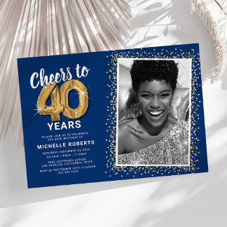 Das 40. Geburtstags-Foto für vierzig Jahre Einladung