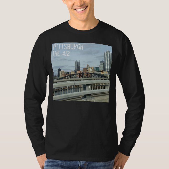 Das 412 Pittsburgh View Long Sleeve T-Shirt Mens (Vorderseite)