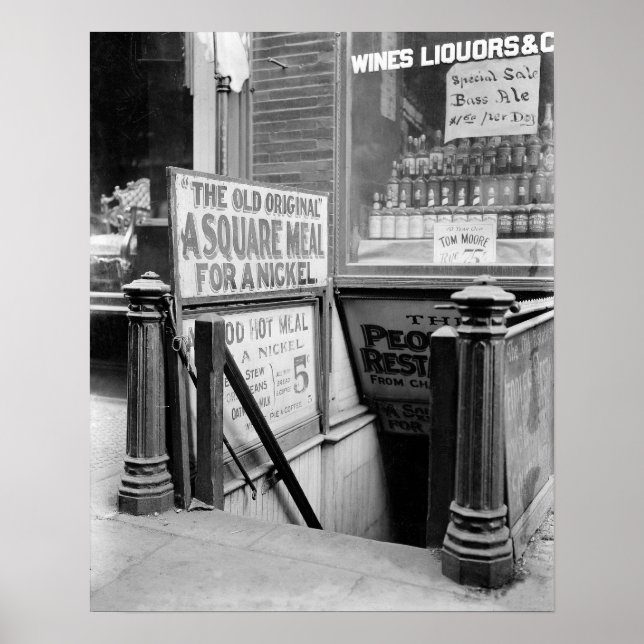 Das 5 Cent Restaurant, 1915. Vintages Foto Poster (Vorne)