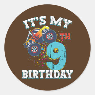 Das 9-jährige Junge Mädchen ist mein 9. Geburtstag Runder Aufkleber