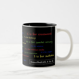 Das A des Anaesthetists bis z-Tasse - Schwarzes Zweifarbige Tasse