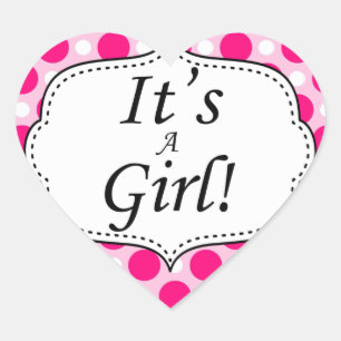 Das A Girl Polka Dot Milestone Herz-Aufkleber