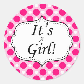 Das A Girl Polka Dot Milestone Runder Aufkleber
