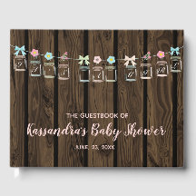 Das A Girl Rustic Mason Jar Babydusche Gästebuch