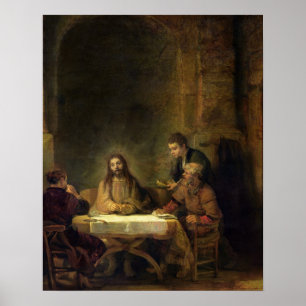Das Abendessen bei Emmaus, 1648 (Öl auf Platte) Poster