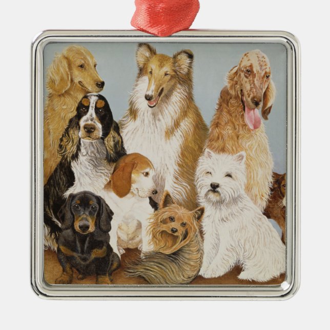 Das Abendessen der Hunde Ornament Aus Metall (Vorne)
