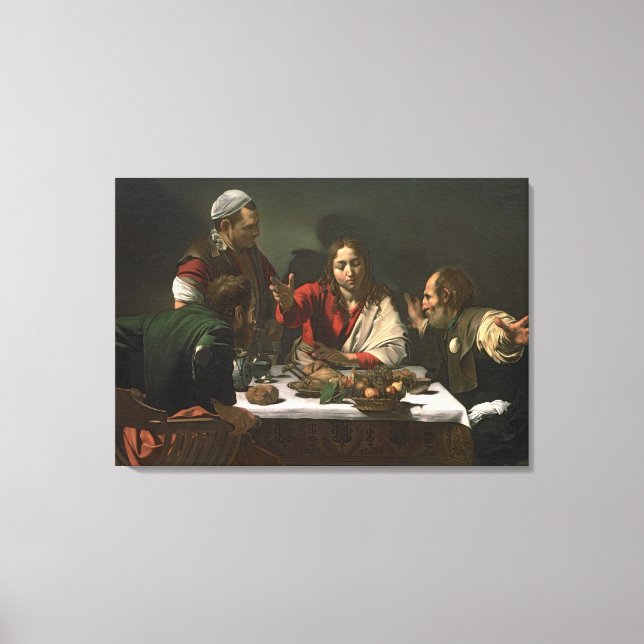 Das Abendessen im Emmaus, 1601 Leinwanddruck (Vorderseite)