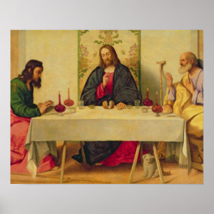 Das Abendessen in Emmaus, 1520 (Öl auf Leinwand) Poster