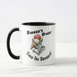 Das Abendessen ist vorbei. Zeit für Nachtisch Tasse