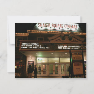 Das Abendessen und die Rückmeldekarte für Filme RSVP Karte