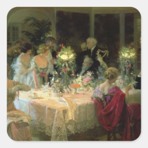 Das Abendessen von 1913 Quadratischer Aufkleber