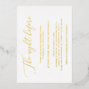 Das Abendessen vor der modernen Probe Gold Folieneinladung