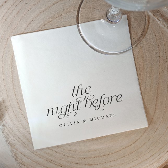 Das Abendessen vor der modernen Probe Serviette (Rehearsal dinner napkins - modern, simple, elegant and sophisticated the night before napkins)