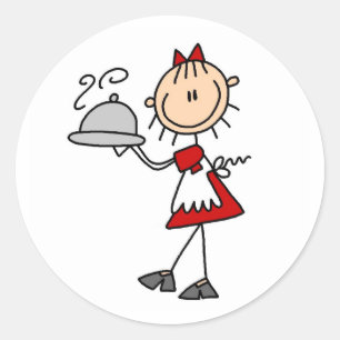 Das Abendessen wird serviert Runder Aufkleber