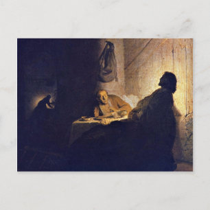 Das Abendmahl in Emmaus. Von Rembrandt Van Rijn Postkarte