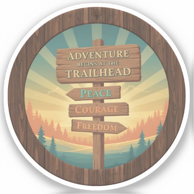 Das Abenteuer beginnt am Trailhead Aufkleber (Vorderseite)