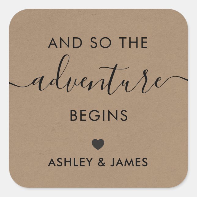 Das Abenteuer beginnt, Begrüßungsaufkleber, Quadratischer Aufkleber (Vorderseite)