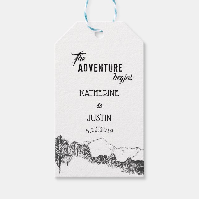 Das Abenteuer beginnt ⎢ Gastgeschenk Hochzeit-Gesc Geschenkanhänger (Vorderseite)
