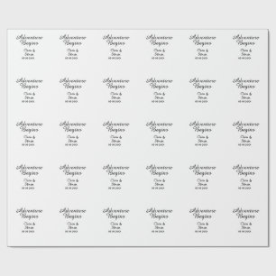 Das Abenteuer beginnt Hochzeitspaar Name Datum ein Geschenkpapier