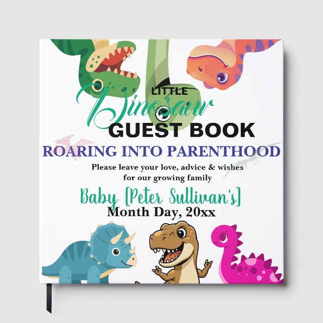 Das Abenteuer beginnt mit Baby Dino Gästebuch (Vorderseite)