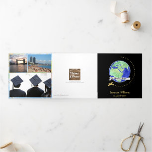 Das Abenteuer beginnt mit dem Abschluss-Foto Dreifach Gefaltete Karte