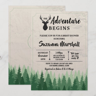 Das Abenteuer beginnt mit dem Baby-Duschstag Winte Einladung