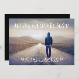 Das Abenteuer beginnt mit der Foto Graduation Part Einladung