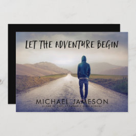 Das Abenteuer beginnt mit der Foto Graduation Part Einladung