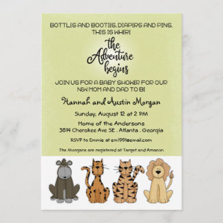 Das Abenteuer beginnt mit der Kinderdusche Einladung