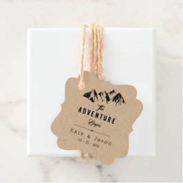 Das Abenteuer beginnt mit einer rustikalen Hochzei Geschenkanhänger